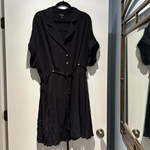 Torrid Black with Gold Buttons Dress with Tie at Waist. Size 3